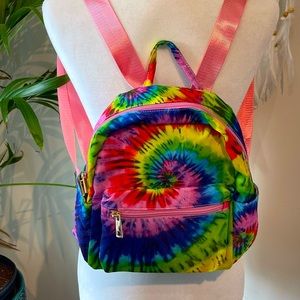 Mini Festival, Concert, Travel Tie Dye Backpack. Water Resistant.
